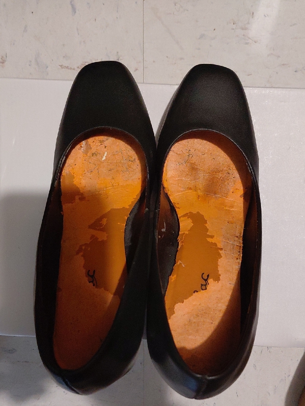 Zodiac Black Flats with Orange Insole Accent